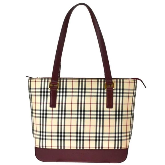 Burberry Handbags - BURBERRY Logo Nova Check Shoulder Bag Canvas Leather Handbag